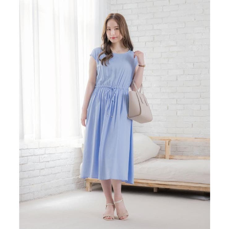 【さらりタッチ／手洗い可】強撚スラブブラウジングワンピース | ITS'DEMO | 詳細画像2 