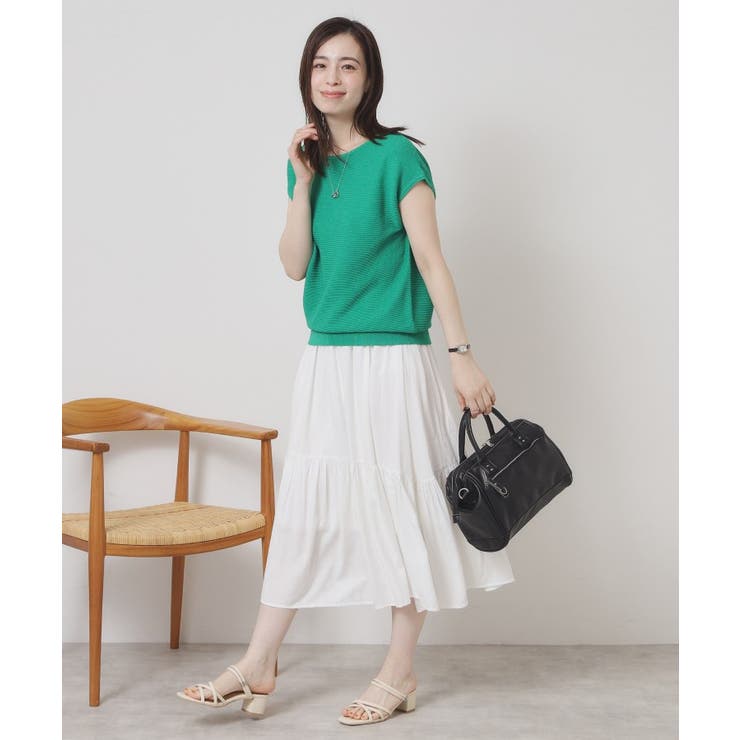 【ウエストゴム／手洗い可】強撚スラブスカート | ITS'DEMO | 詳細画像3 