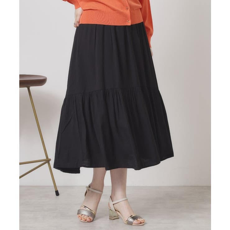 【ウエストゴム／手洗い可】強撚スラブスカート | ITS'DEMO | 詳細画像5 