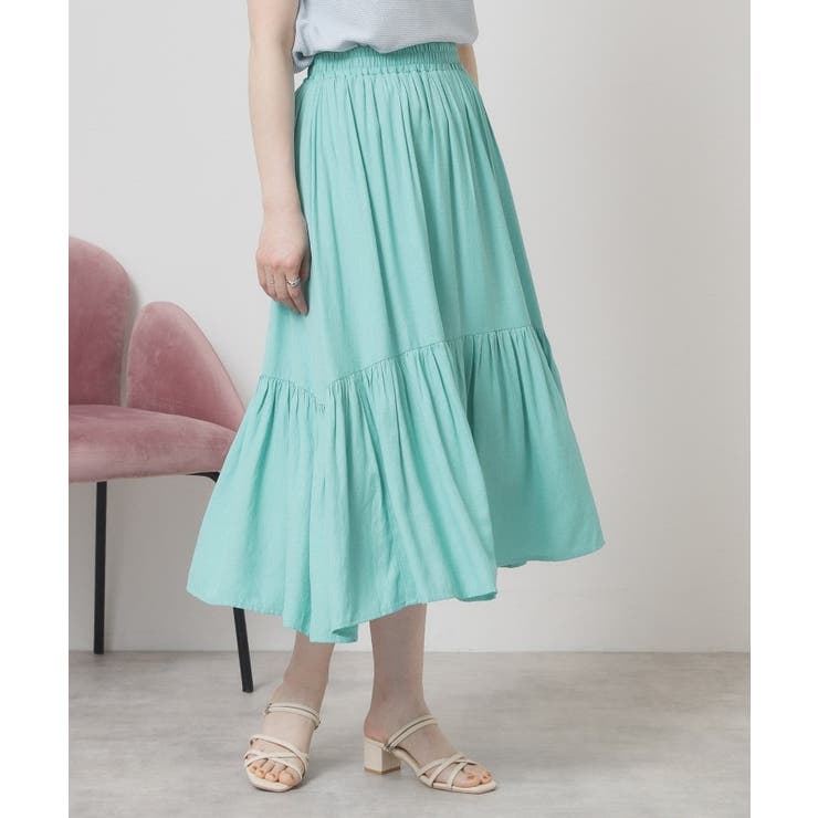 【ウエストゴム／手洗い可】強撚スラブスカート | ITS'DEMO | 詳細画像13 