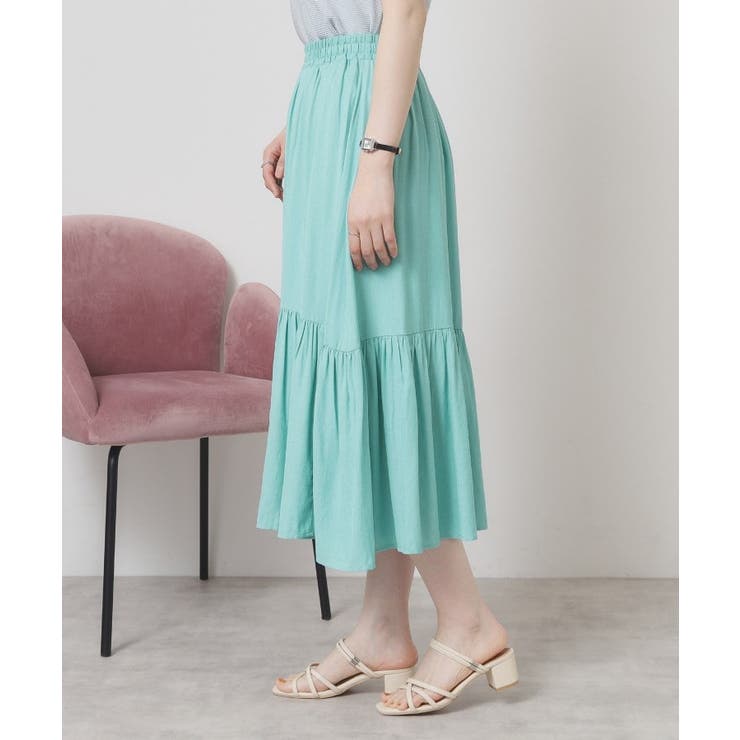 【ウエストゴム／手洗い可】強撚スラブスカート | ITS'DEMO | 詳細画像18 