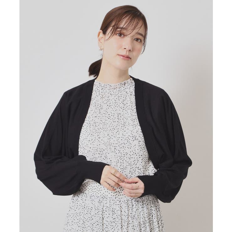 ブラック(019) | 【UV／接触冷感／毛玉防止／手洗い可】ニットボレロ | ITS'DEMO