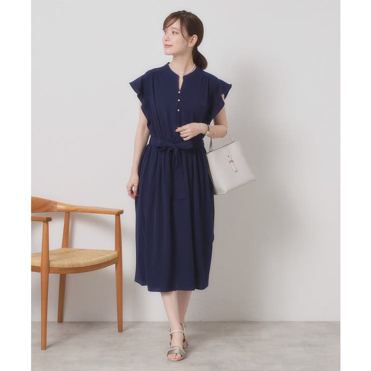 【手洗い可】フリル袖ブラウジングワンピース | ITS'DEMO | 詳細画像7 