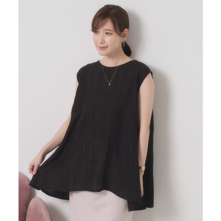 ブラック(019) | 【手洗い可】シアーストライプブラウス | ITS'DEMO