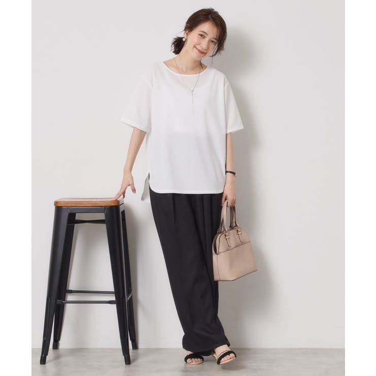 【接触冷感／洗濯機OK】カットジョーゼットTシャツ | ITS'DEMO | 詳細画像3 