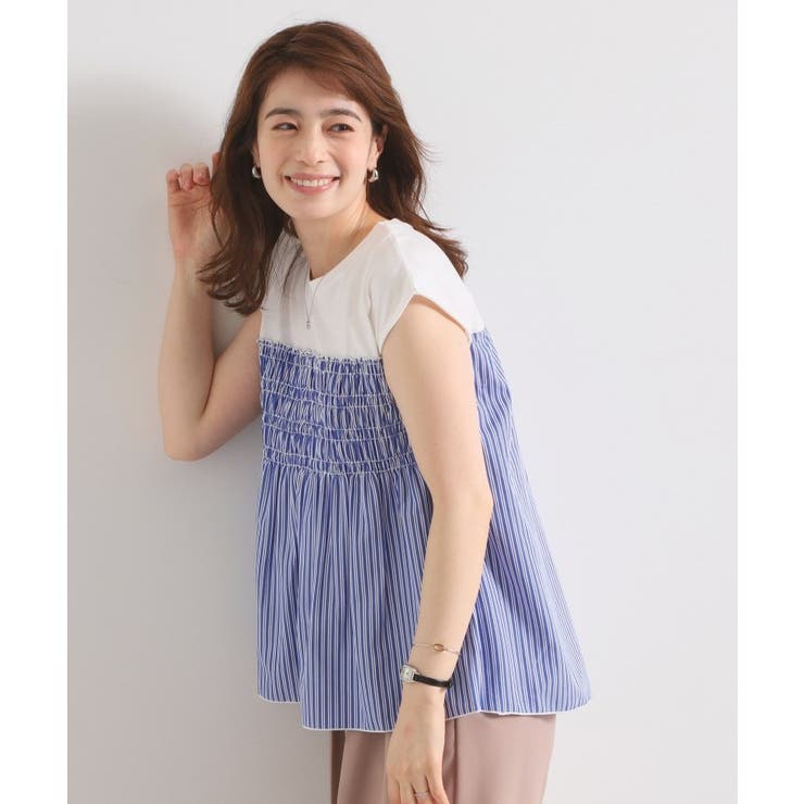 【手洗い可】ストライプビスチェ風トップス | ITS'DEMO | 詳細画像6 