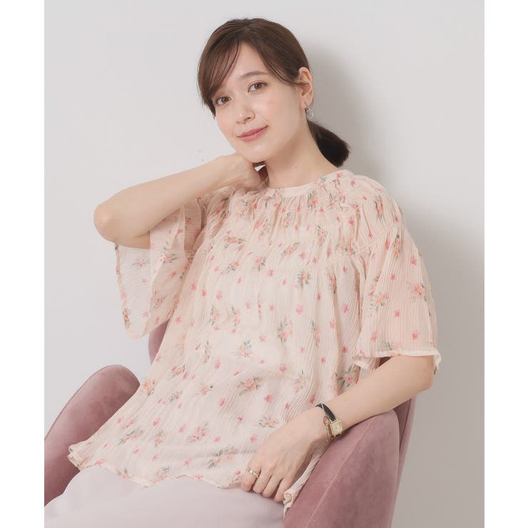 【手洗い可】花柄楊柳ブラウス | ITS'DEMO | 詳細画像5 