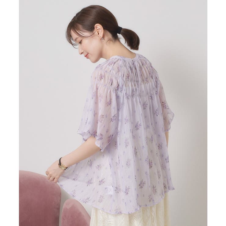 【手洗い可】花柄楊柳ブラウス | ITS'DEMO | 詳細画像9 