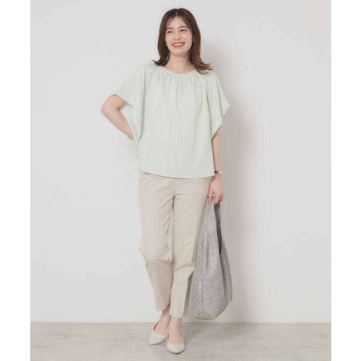 【清涼感／手洗い可】サッカーストライプブラウス | ITS'DEMO | 詳細画像2 