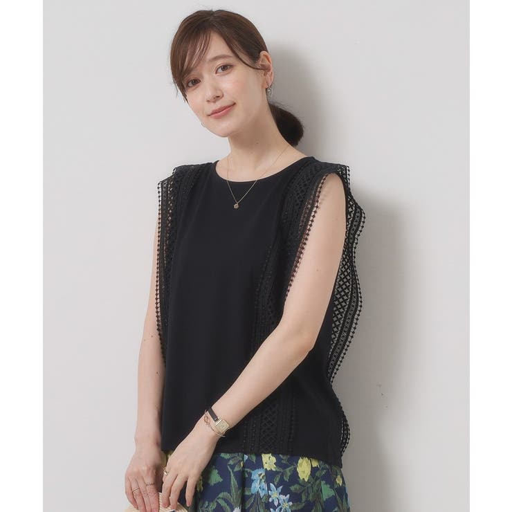 ブラック(019) | 【洗濯機OK】ショルダーレースプルオーバー | ITS'DEMO