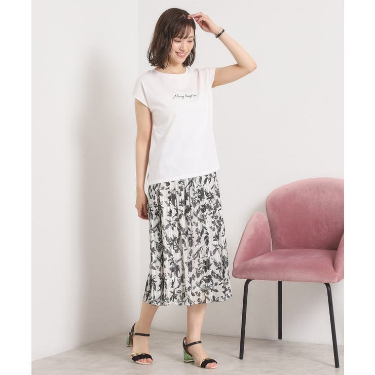 【手洗い可／後ろウエストゴム】ラメスト単色花柄スカート | ITS'DEMO | 詳細画像3 