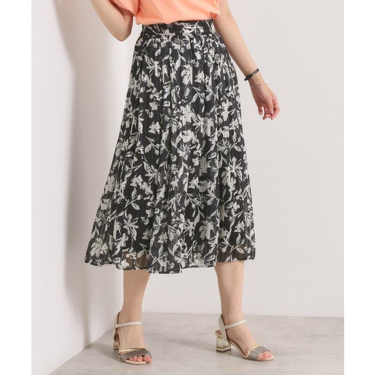 【手洗い可／後ろウエストゴム】ラメスト単色花柄スカート | ITS'DEMO | 詳細画像9 