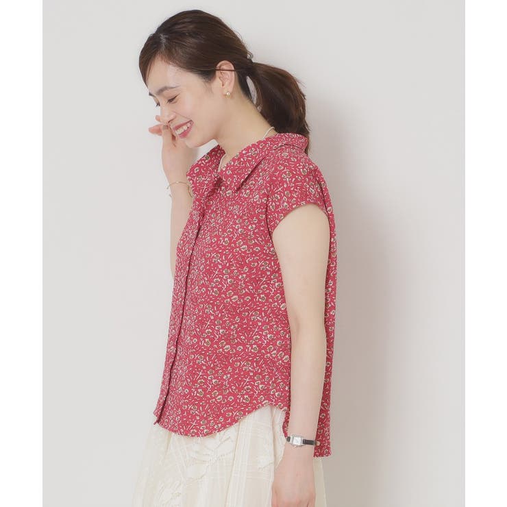 【洗濯機OK】シャーリング小花ブラウス | ITS'DEMO | 詳細画像1 