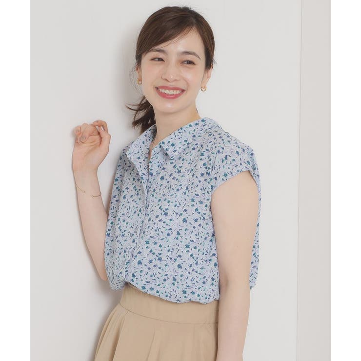 【洗濯機OK】シャーリング小花ブラウス | ITS'DEMO | 詳細画像5 