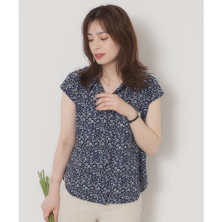 【洗濯機OK】シャーリング小花ブラウス | ITS'DEMO | 詳細画像9 