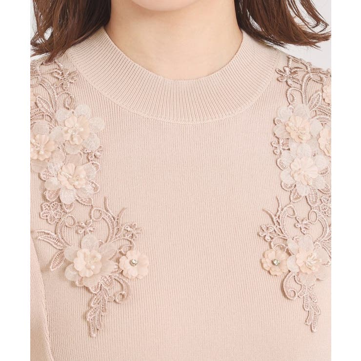 【手洗い可】花レースフリル袖ニット | ITS'DEMO | 詳細画像21 