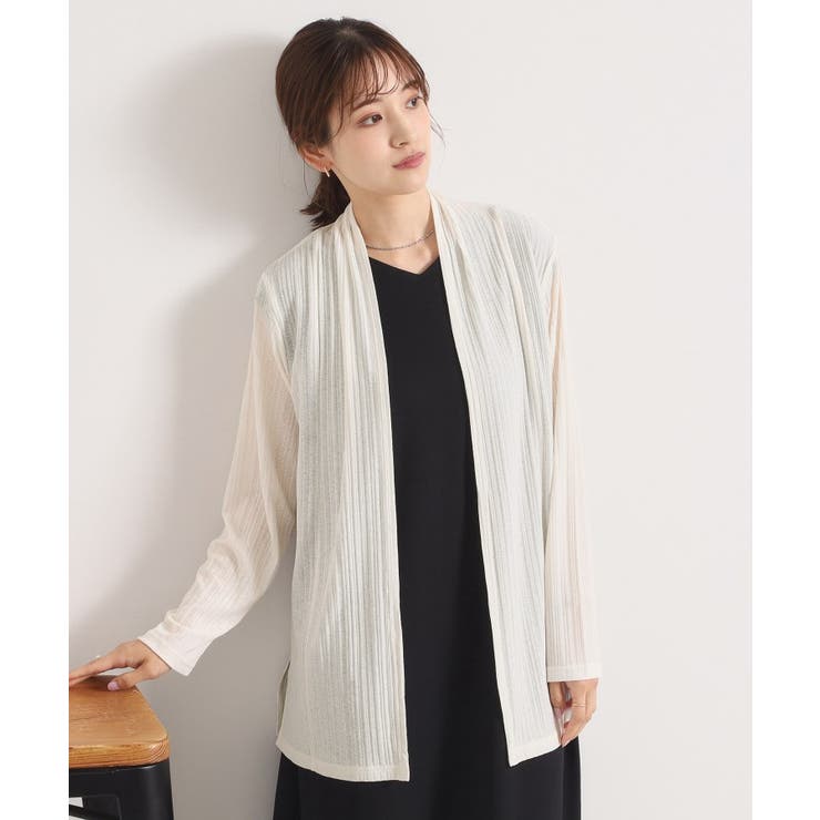 オフホワイト(003) | 【手洗い可】シアー着流しカーディガン | ITS'DEMO
