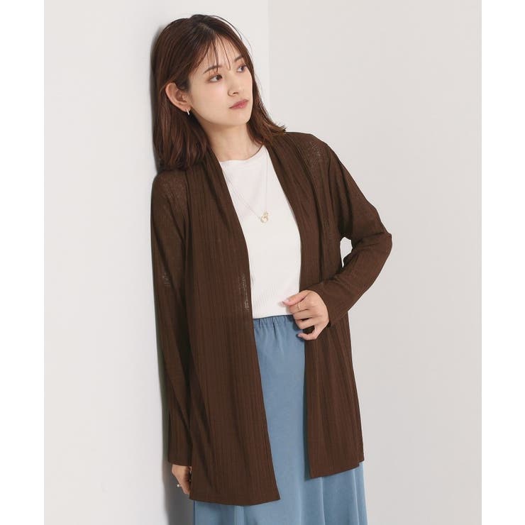 ブラウン(043) | 【手洗い可】シアー着流しカーディガン | ITS'DEMO