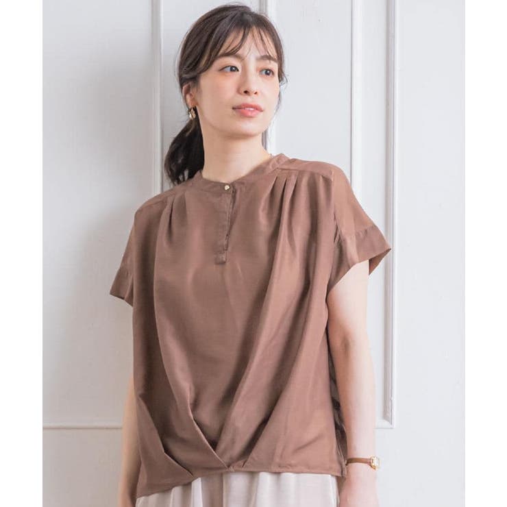 【手洗い可】シアー裾タックブラウス | ITS'DEMO | 詳細画像1 