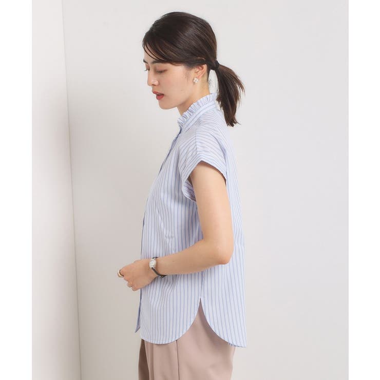 【手洗い可】スタンドフリルストライプブラウス | ITS'DEMO | 詳細画像22 