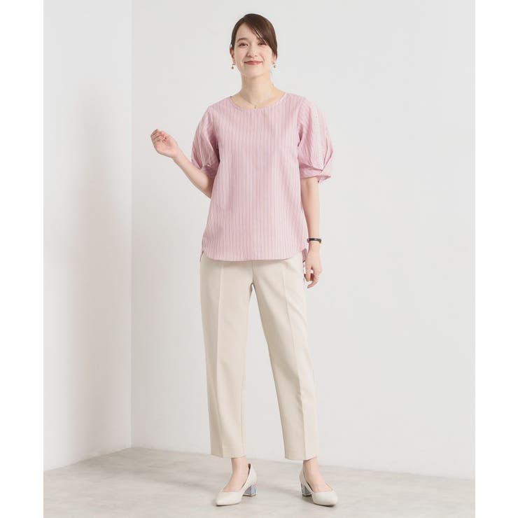 【手洗い可】袖ツイストストライプブラウス | ITS'DEMO | 詳細画像11 