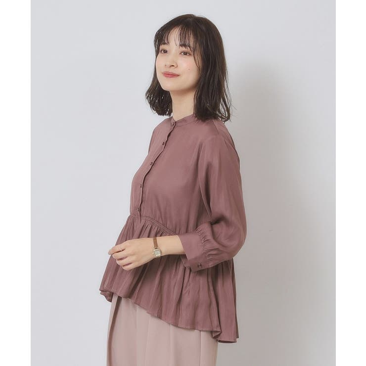 【手洗い可】サテンペプラムブラウス | ITS'DEMO | 詳細画像4 