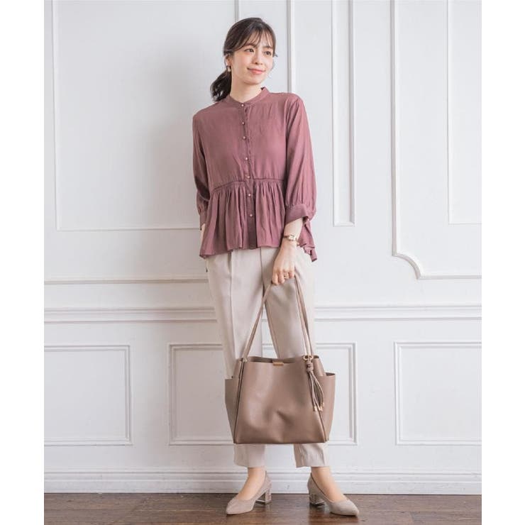 【手洗い可】サテンペプラムブラウス | ITS'DEMO | 詳細画像2 