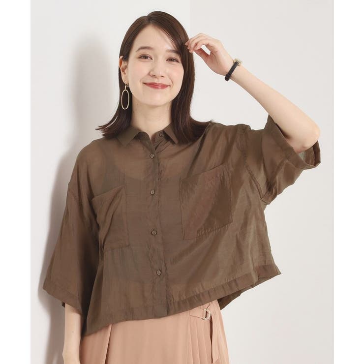 【手洗い可】シアー短丈シャツ | ITS'DEMO | 詳細画像5 