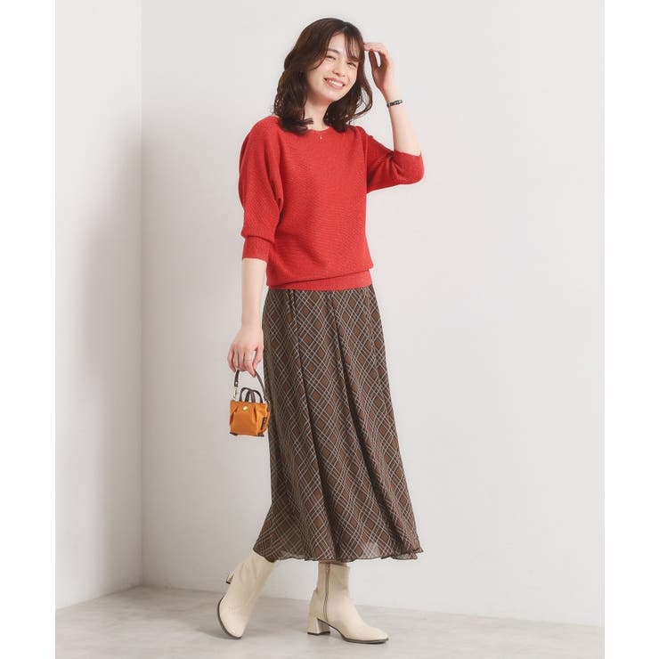 【手洗い可／ウエストゴム】シアーチェックフレアスカート | ITS'DEMO | 詳細画像3 