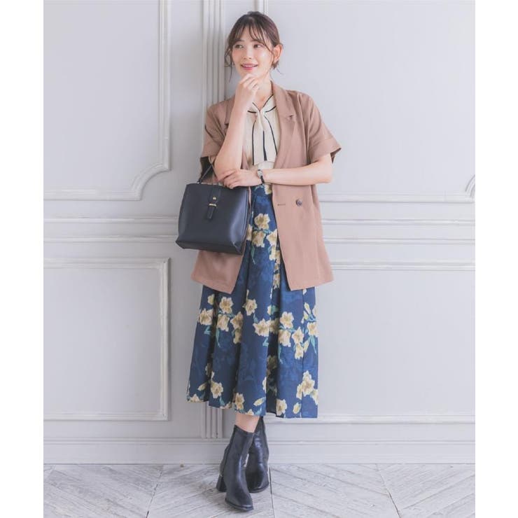 【手洗い可】花柄シャンタンスカート | ITS'DEMO | 詳細画像3 