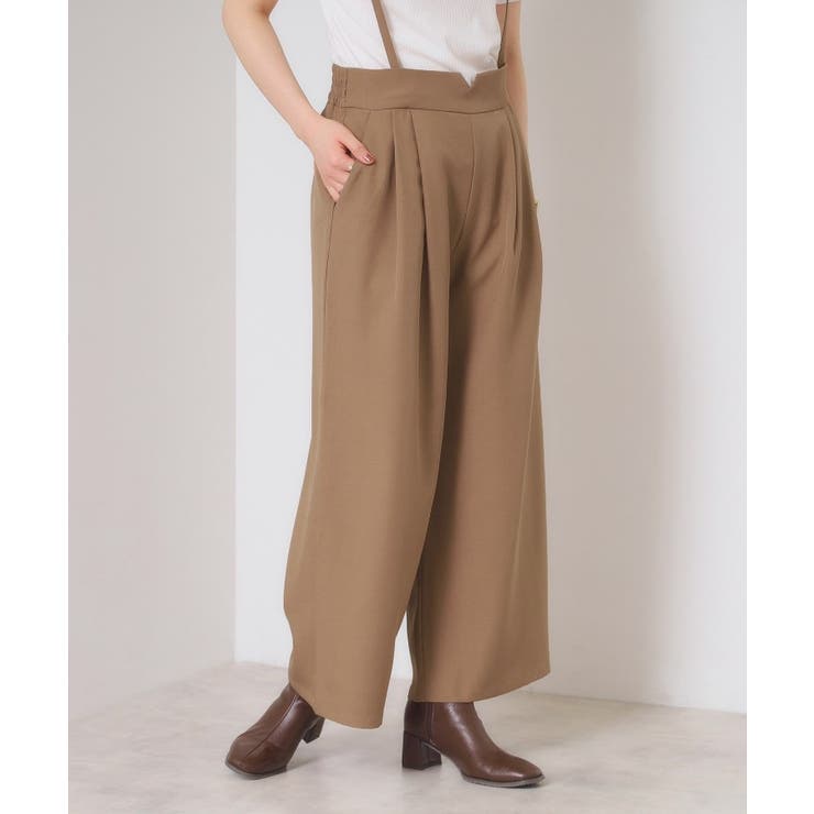 【手洗い可／セットアップ可】サス付きワイドパンツ | ITS'DEMO | 詳細画像5 