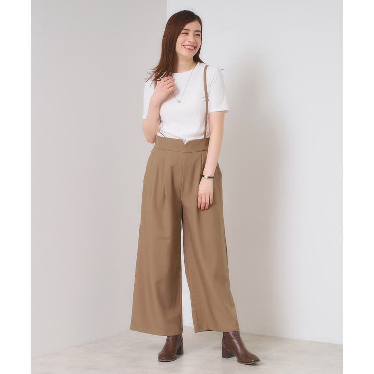 【手洗い可／セットアップ可】サス付きワイドパンツ | ITS'DEMO | 詳細画像8 