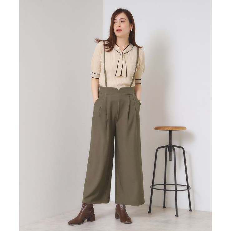 【手洗い可／セットアップ可】サス付きワイドパンツ | ITS'DEMO | 詳細画像12 