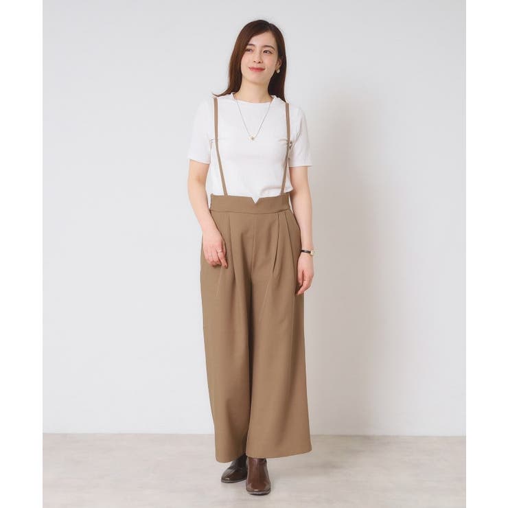 【手洗い可／セットアップ可】サス付きワイドパンツ | ITS'DEMO | 詳細画像15 