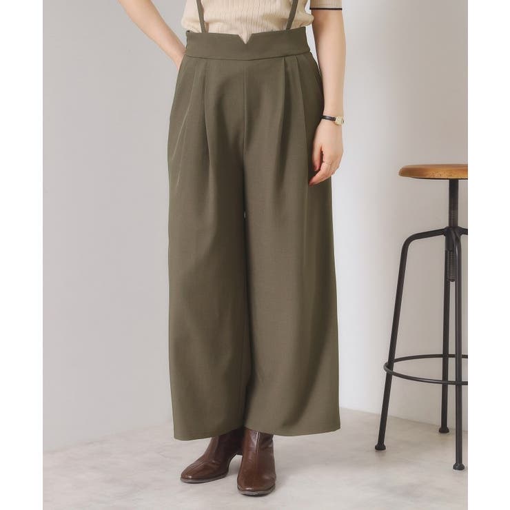 トープ(054) | 【手洗い可／セットアップ可】サス付きワイドパンツ | ITS'DEMO