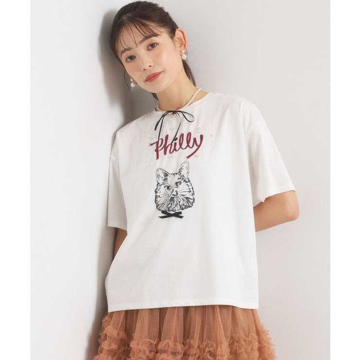 キャットプリントTシャツ | ITS'DEMO | 詳細画像3 