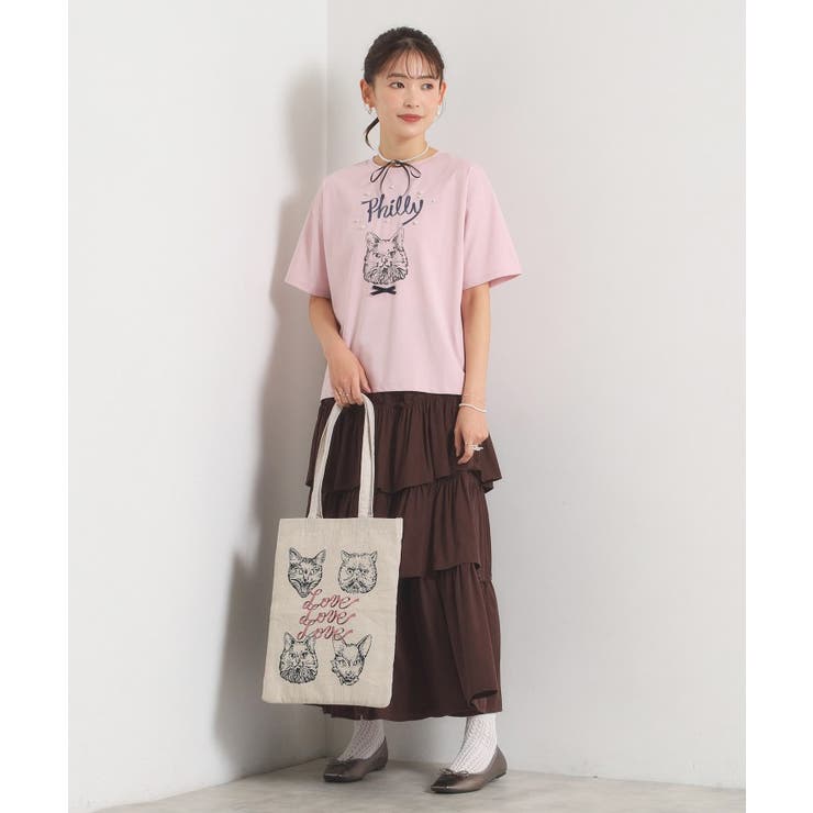 キャットプリントTシャツ | ITS'DEMO | 詳細画像9 