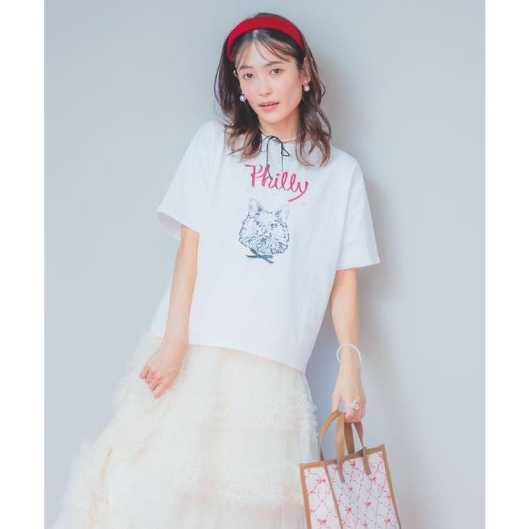 キャットプリントTシャツ | ITS'DEMO | 詳細画像1 