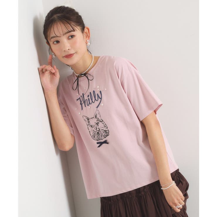 ピンク(071) | キャットプリントTシャツ | ITS'DEMO