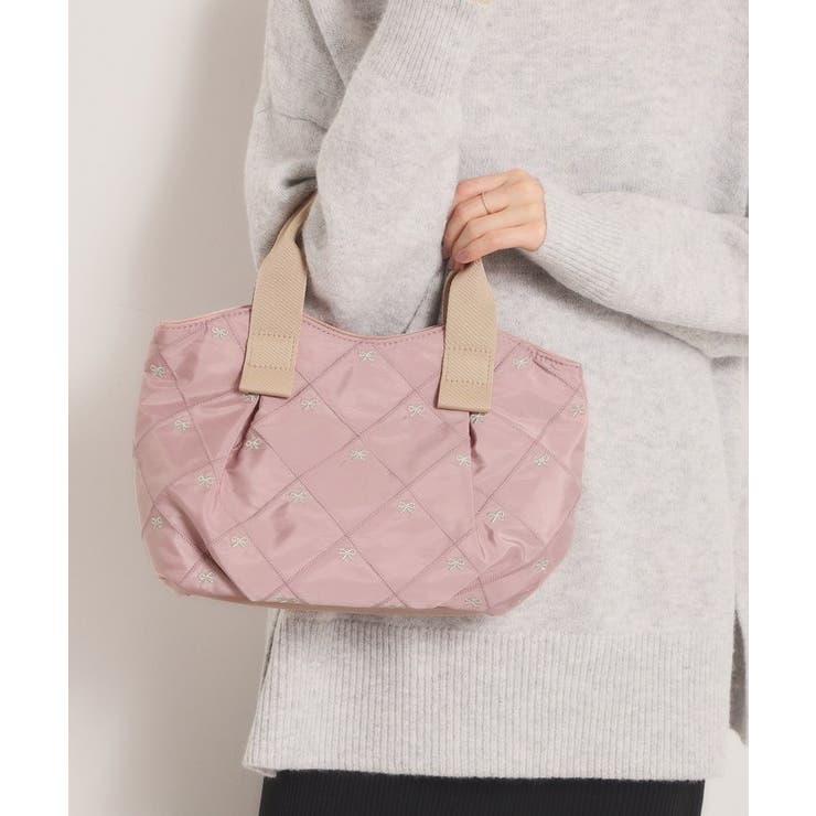 ピンク(072) | リボン刺繍ミニトート | ITS'DEMO