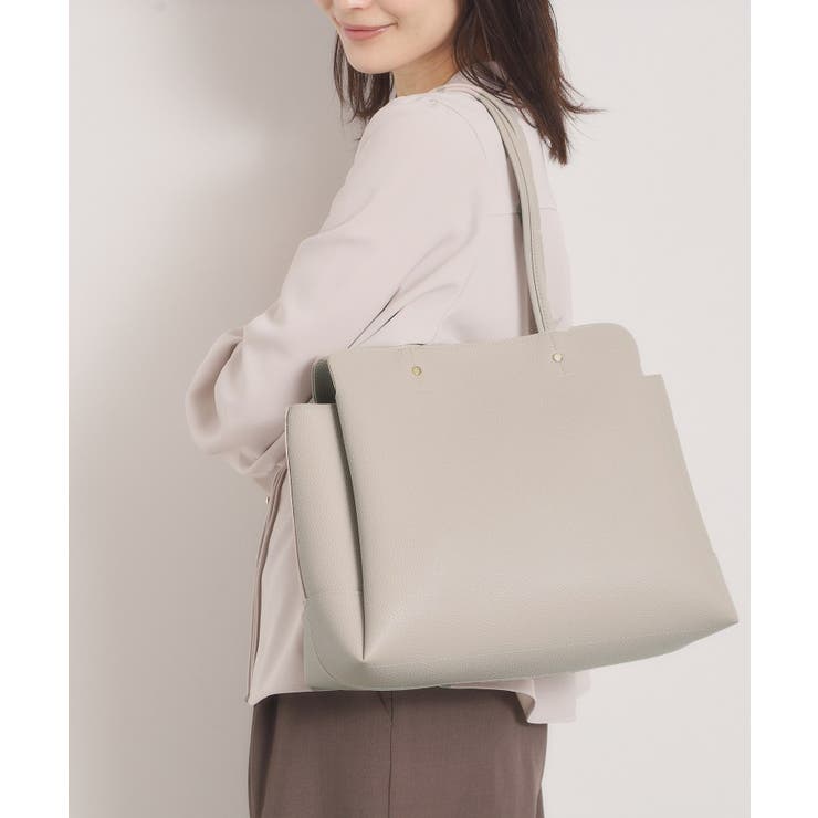 ライトグレー(011) | ＜楽もち＞軽量PU三層A4トート | ITS'DEMO