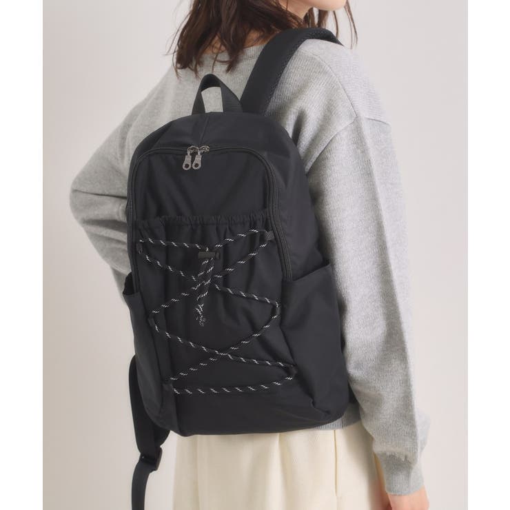 ブラック(019) | 【8ポケット】撥水レースアップリュック | ITS'DEMO