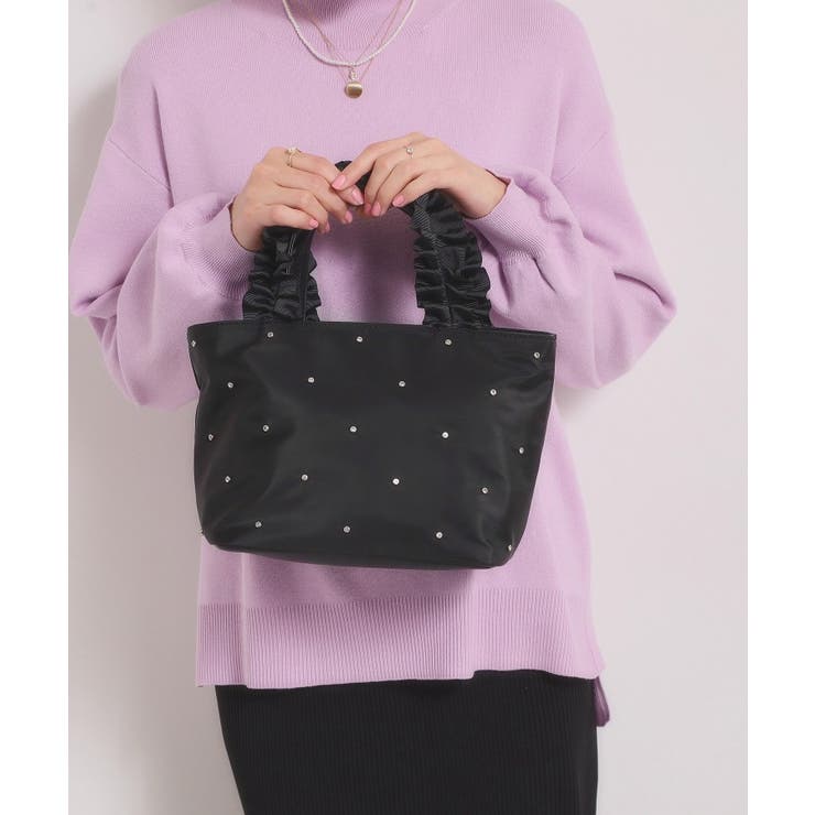 ブラック(019) | ジルコンフリル手トート | ITS'DEMO