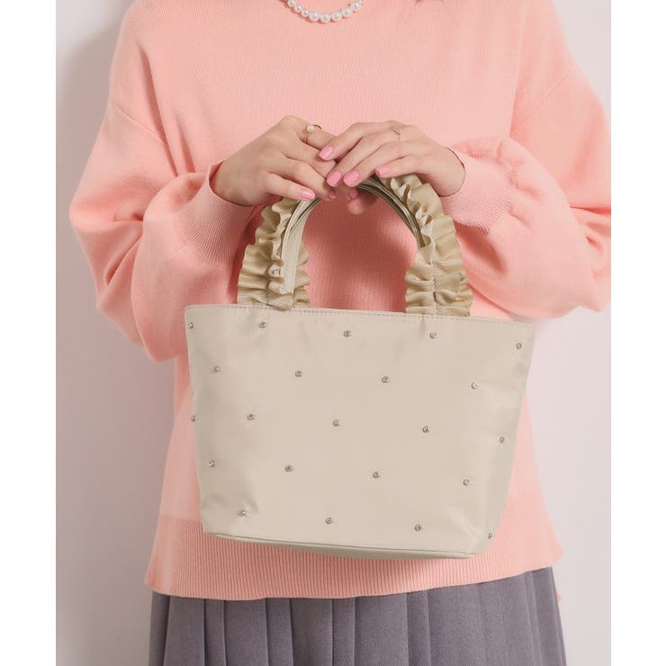 ベージュ(052) | ジルコンフリル手トート | ITS'DEMO