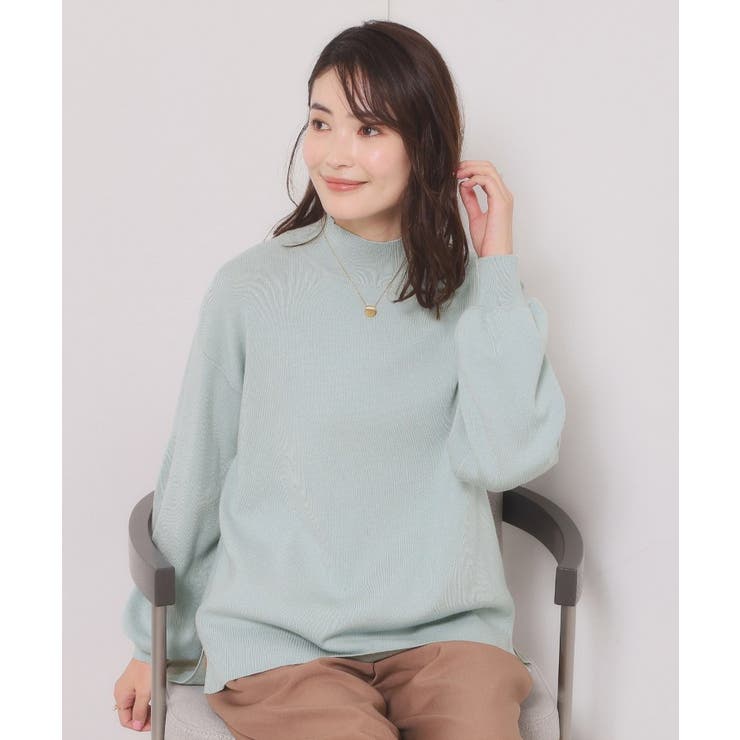 ライトグリーン(020) | 【手洗い可／8色展開】カラフルハイネックニット | ITS'DEMO