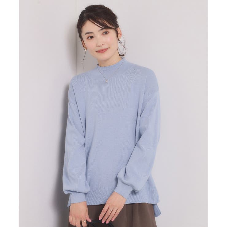 サックスブルー(090) | 【手洗い可／8色展開】カラフルハイネックニット | ITS'DEMO