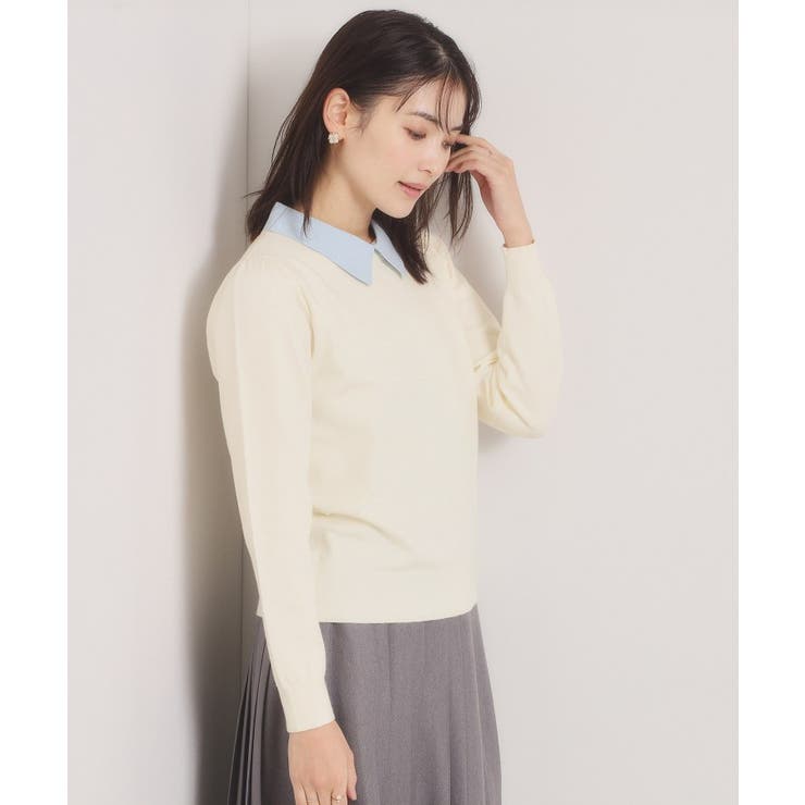 【手洗い可】シャツ襟付きニット | ITS'DEMO | 詳細画像1 