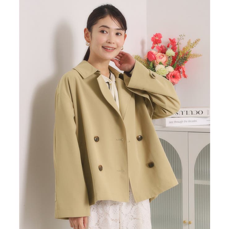 ベージュ(052) | 【撥水／花粉防止／手洗い可】ショートトレンチコート | ITS'DEMO