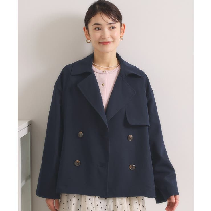 ネイビー(094) | 【撥水／花粉防止／手洗い可】ショートトレンチコート | ITS'DEMO