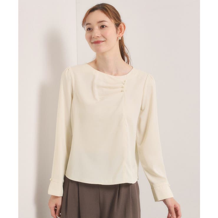 オフホワイト(003) | 【入卒／手洗い可】ドレープブラウス | ITS'DEMO